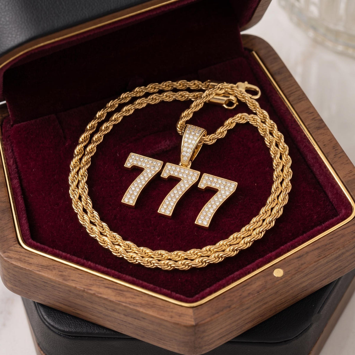 Rare Iced Out Lucky 777 Angel Number Pendant | 925 Sterling Silver Manifestation Necklace | Gold Plated Numerology Charm | Gift for her/him