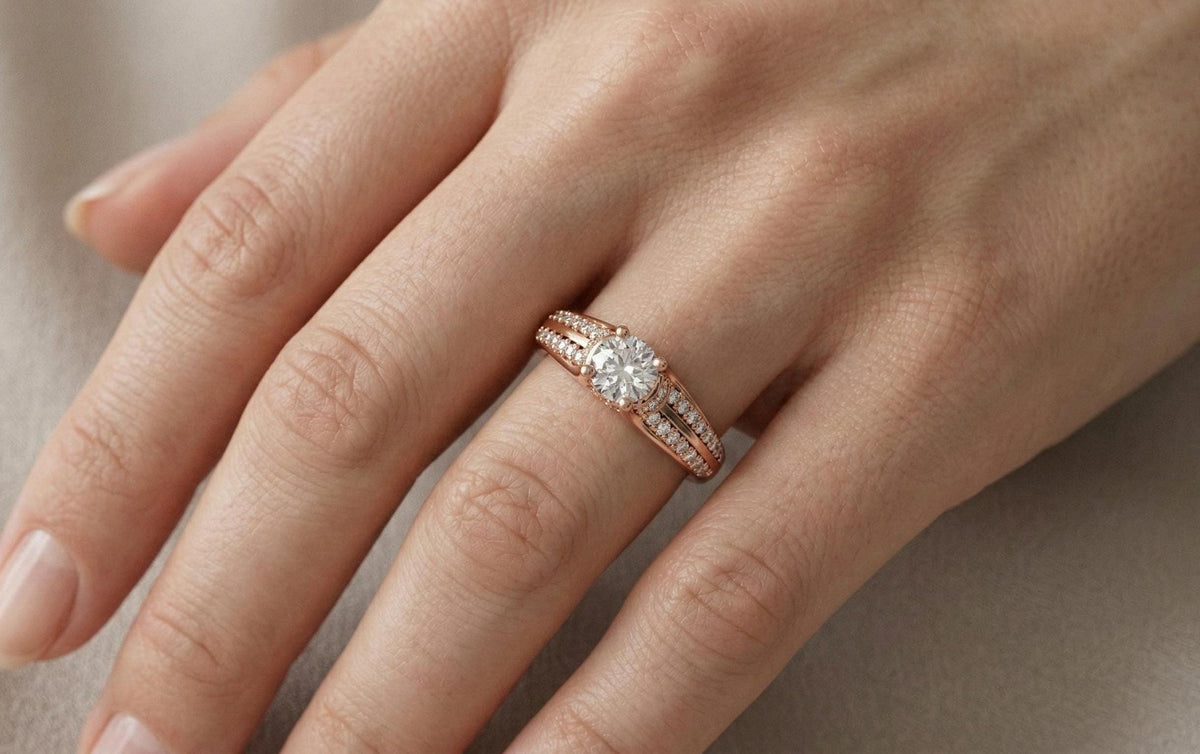 925 Sterling Silver Round Cut Diamond Engagement Ring for Women | Dainty Pave Band Promise Ring | Bridal Wedding Jewelry Gift For Her