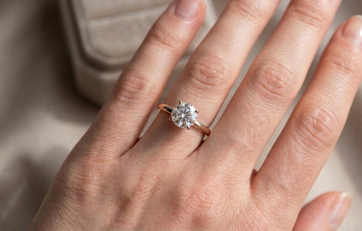 925 Sterling Silver Round Cut Solitaire Engagement Ring, Minimalist Diamond Style Ring, Classic Promise Ring for Women,