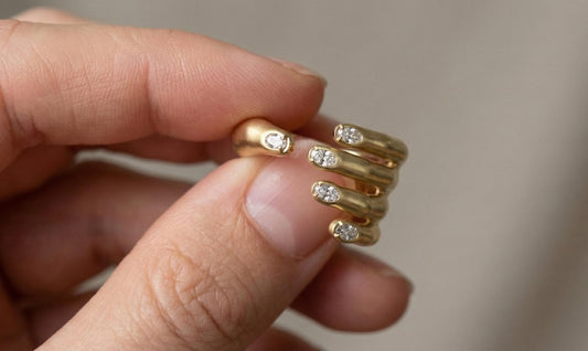 Silver CZ Eternity Band, Double Row Pave Stacking Ring