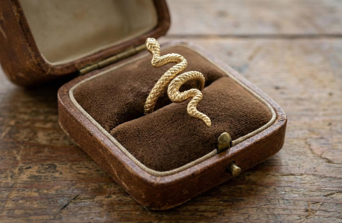 Snake Ring 925 Sterling Silver Gold, Serpent Wrap Ring Adjustable, Statement Animal Ring, Minimalist Boho Jewelry Gift for Her