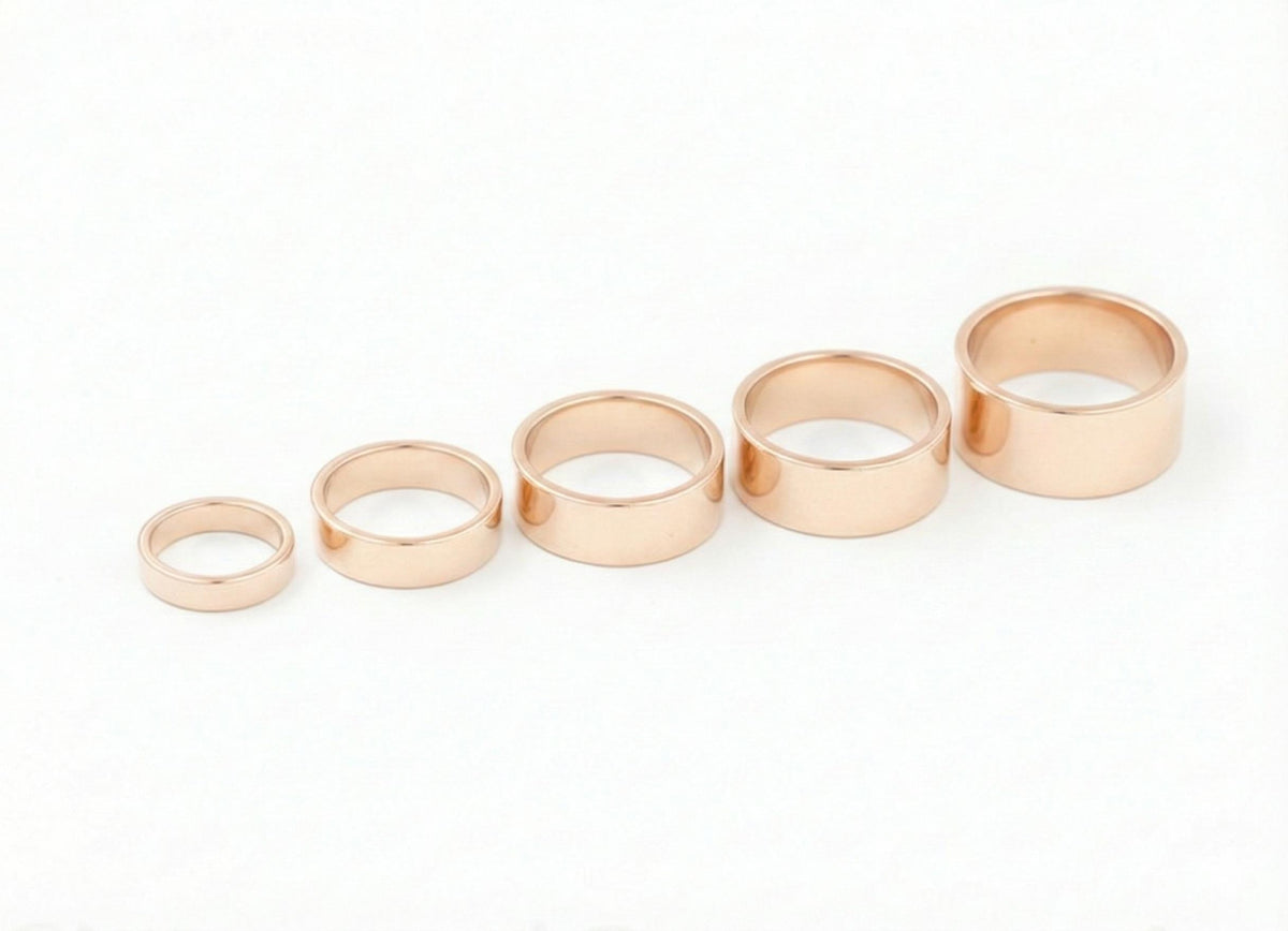 Wide Band Sterling Silver Ring Set, Stackable Thumb Rings