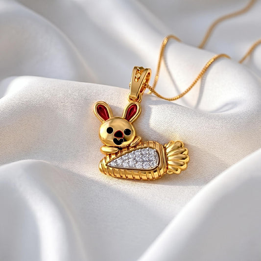 925 Sterling Silver Rabbit Charm | Nature Inspired Children's Jewelry | Cute Bunny & Carrot Pendant for Kids | Gift For kids/her.