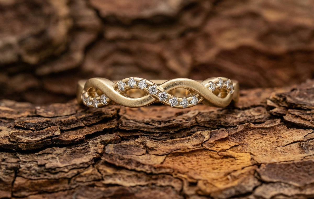 925 Sterling Silver Infinity Diamond Ring, Twisted Infinity Band Ring for Women, Minimalist Promise Ring, Wedding Anniversary Gift,