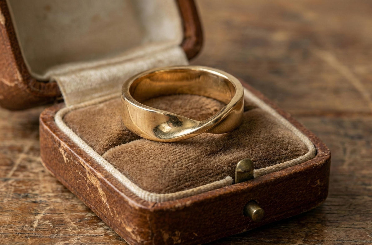 Gold Infinity Twist Ring | Wide Mobius Wedding Band | Chunky Crossover Statement Ring | Modern Minimalist Eternity Ring | Thick Gold Band