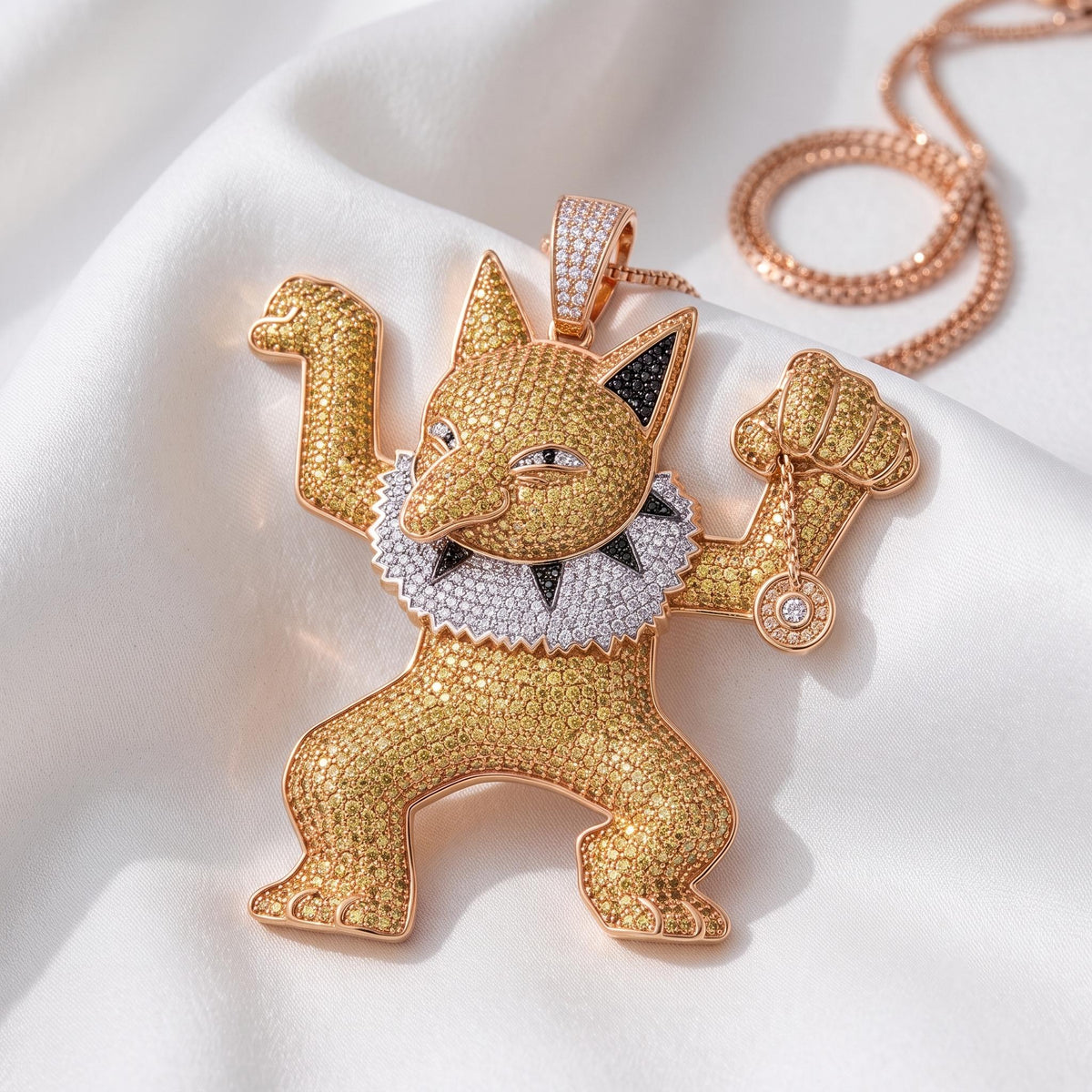 Rare Iced Out Hypno Pokémon Pendant 925 Sterling Silver • Custom Anime Psychic Jewelry • Halloween Hip Hop Charm • Gamer Gift for him/her