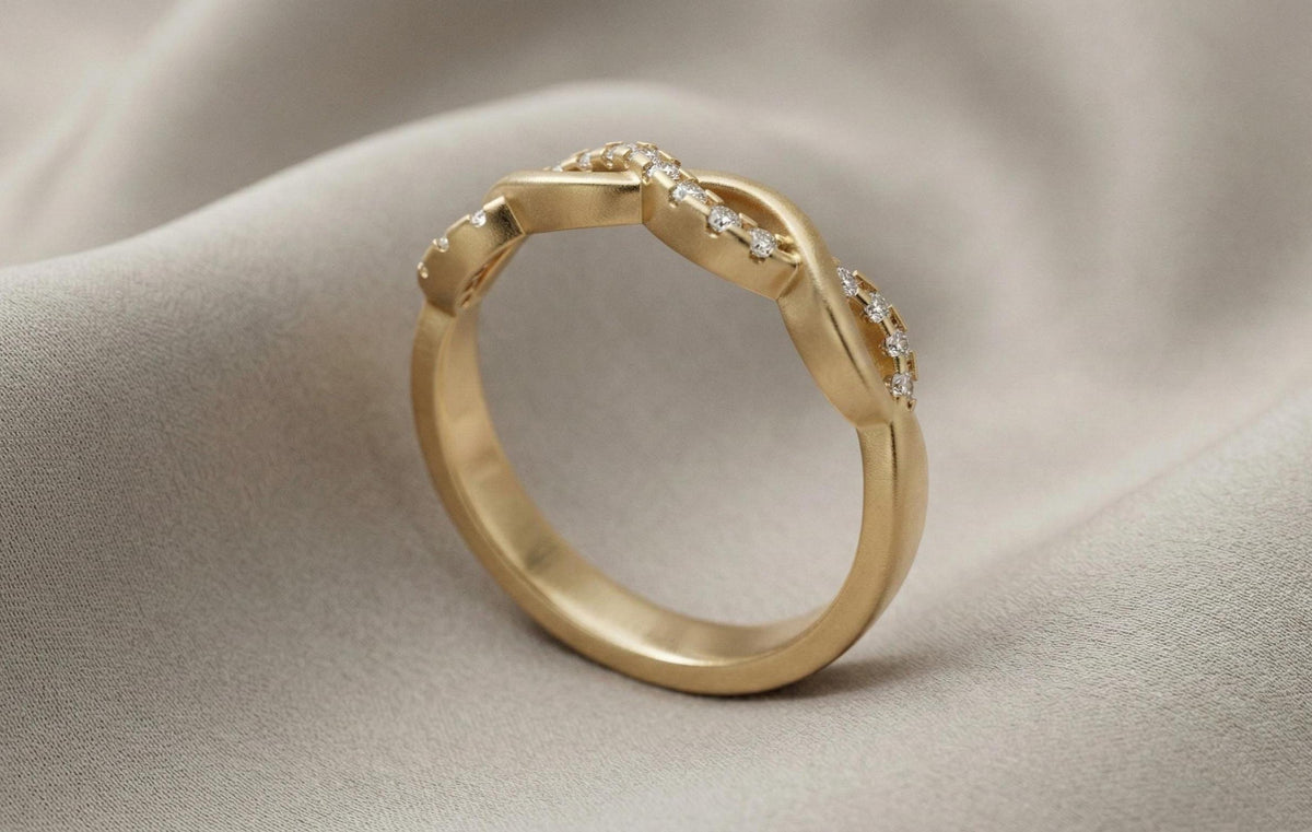 925 Sterling Silver Infinity Diamond Ring, Twisted Infinity Band Ring for Women, Minimalist Promise Ring, Wedding Anniversary Gift,