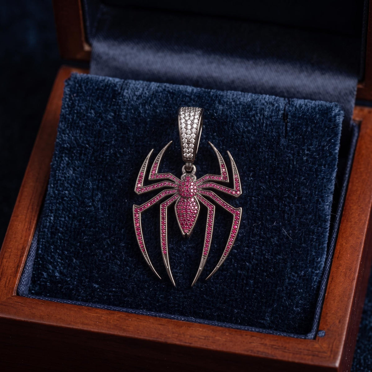 Rare Iced Out Spider Pendant in 925 Sterling Silver | Halloween Gift Superhero Jewelry  | Custom Spider Charm gift for her/him