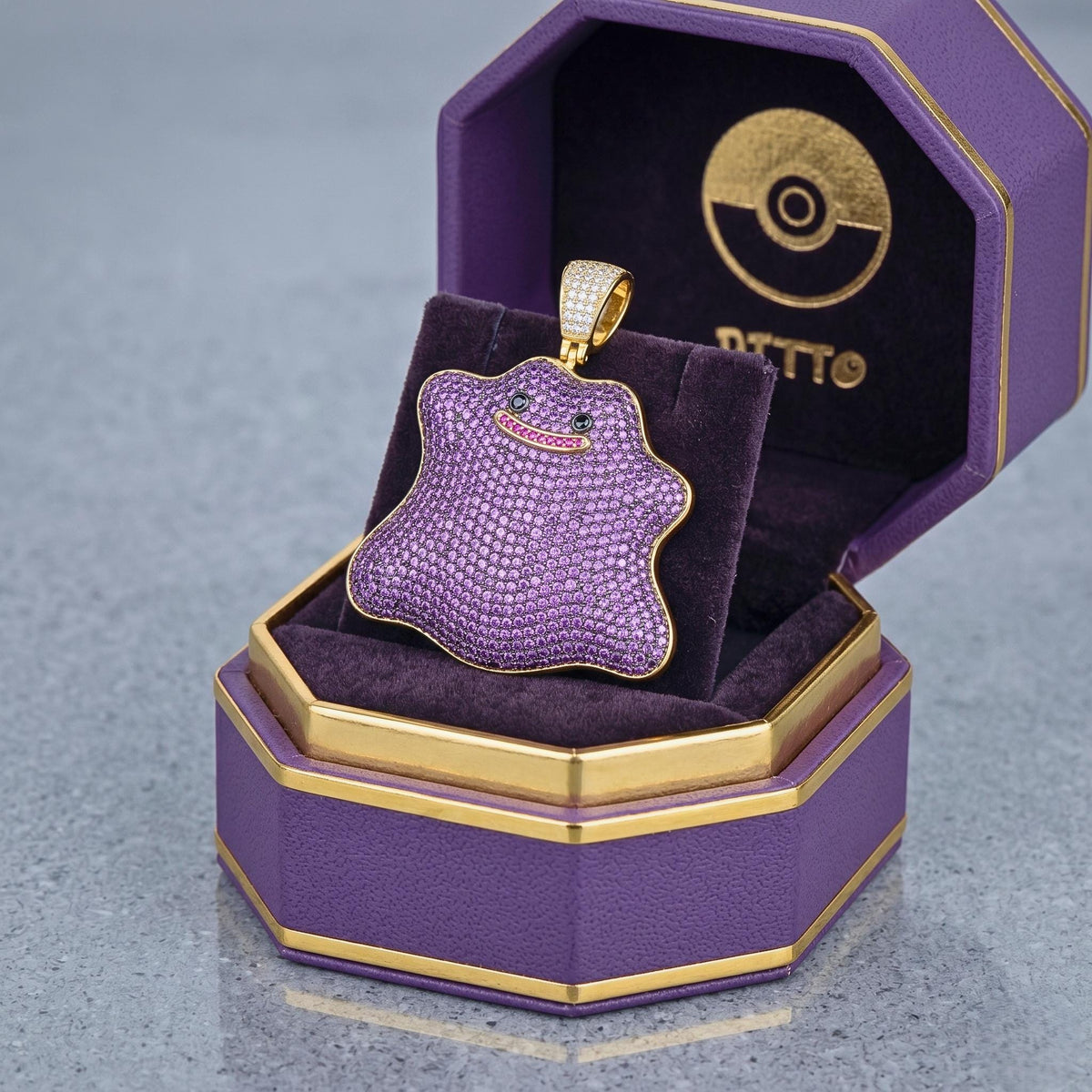 Rare Ditto Pendant 925 Sterling Silver Iced Out Pokemon Jewelry Micro  Anime Charm Geeky Gamer Gift Kawaii Pocket Monster gift for her/him