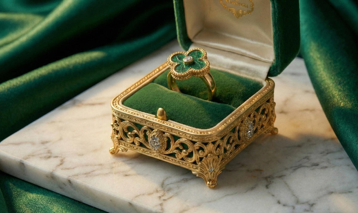 Gold Plated Sterling Silver Shamrock Ring | St Patrick's Day Jewelry