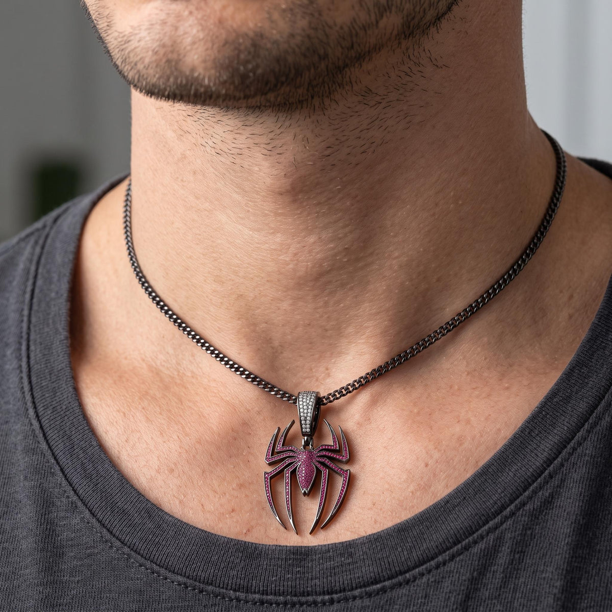 Rare Iced Out Spider Pendant in 925 Sterling Silver | Halloween Gift Superhero Jewelry  | Custom Spider Charm gift for her/him