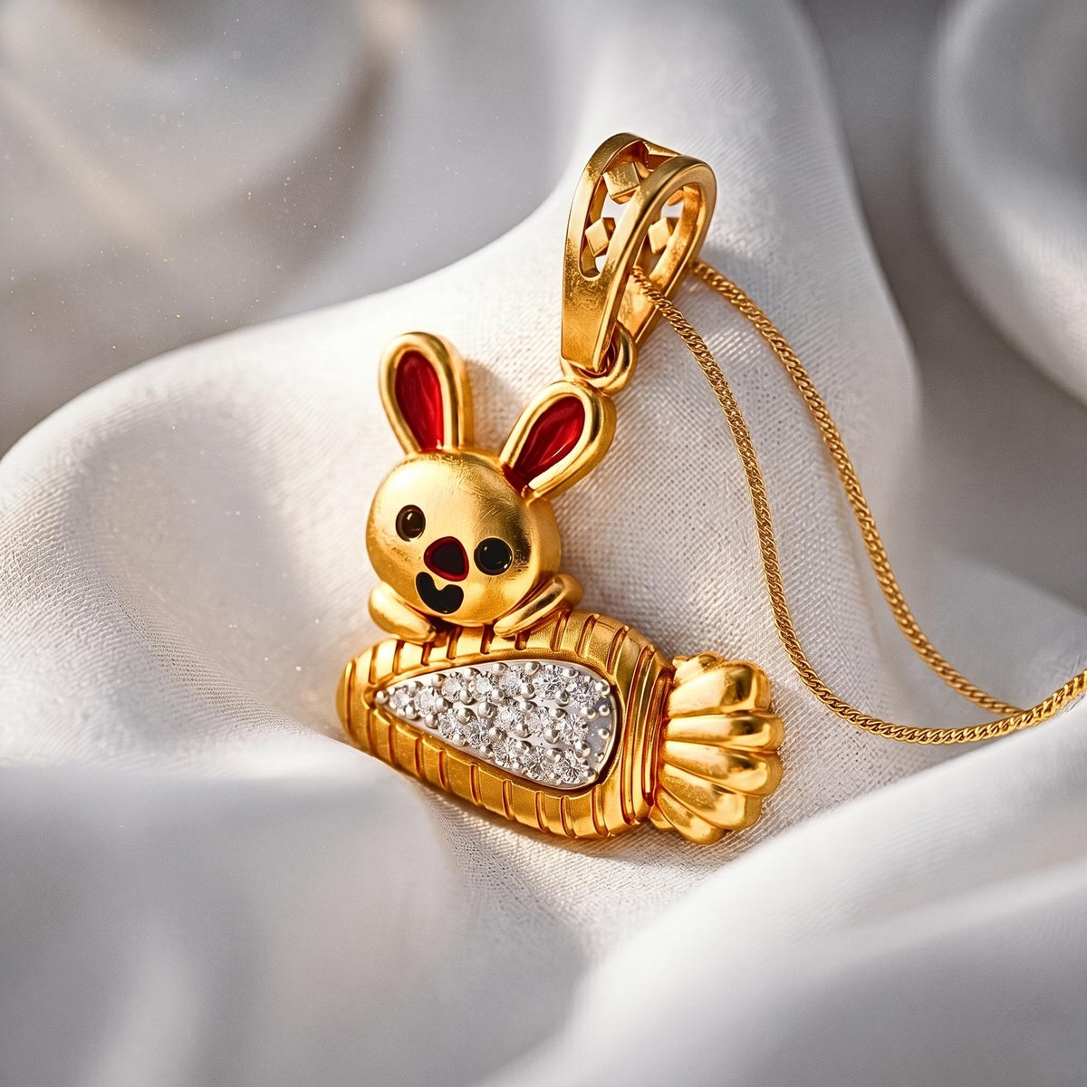 925 Sterling Silver Rabbit Charm | Nature Inspired Children's Jewelry | Cute Bunny & Carrot Pendant for Kids | Gift For kids/her.