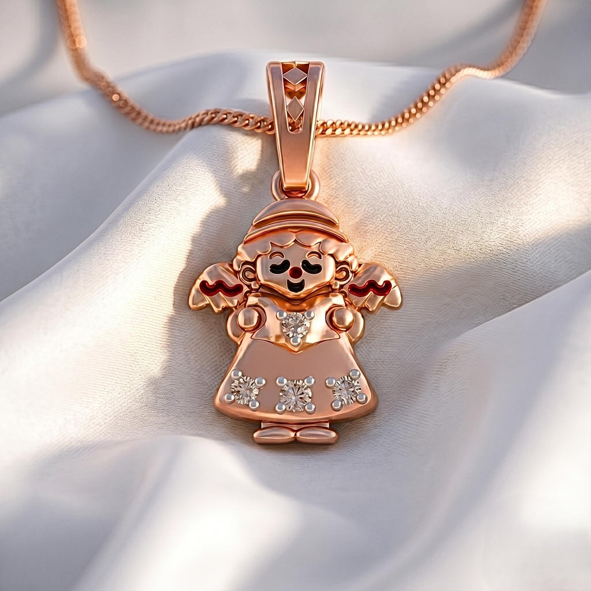 Guardian Angel Pendant for Kids | Whimsical Fairy Charm, Sparkling Stones, 925 Sterling Silver
