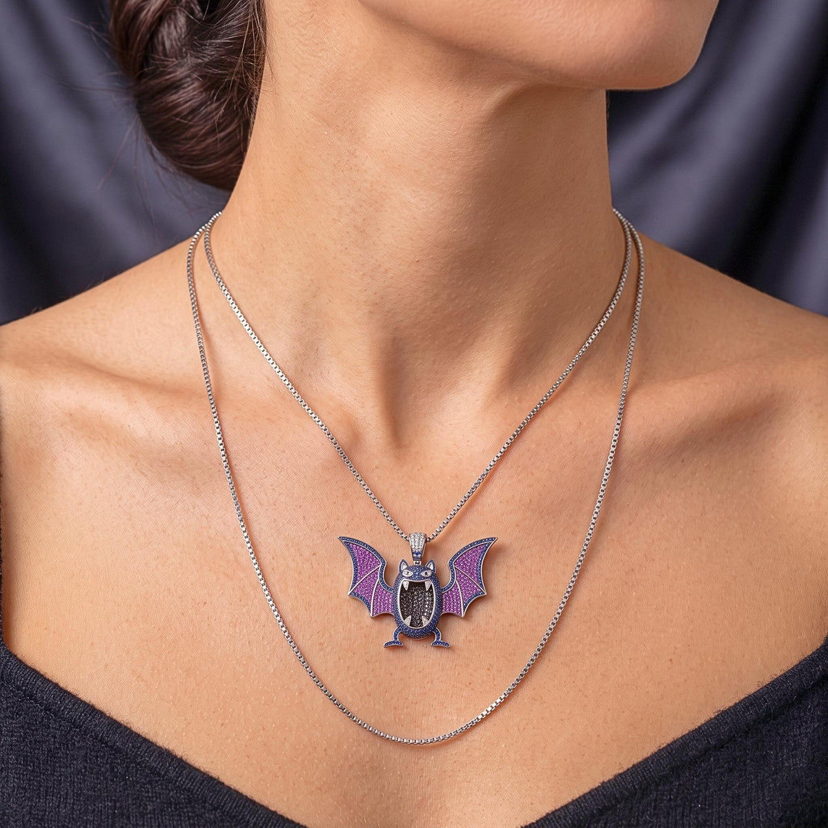 Rare Iced Out Golbat Pokémon Pendant 925 Sterling Silver • Custom Bat Jewelry • Halloween Hip Hop Charm • Gamer Nostalgia Gift for her/him