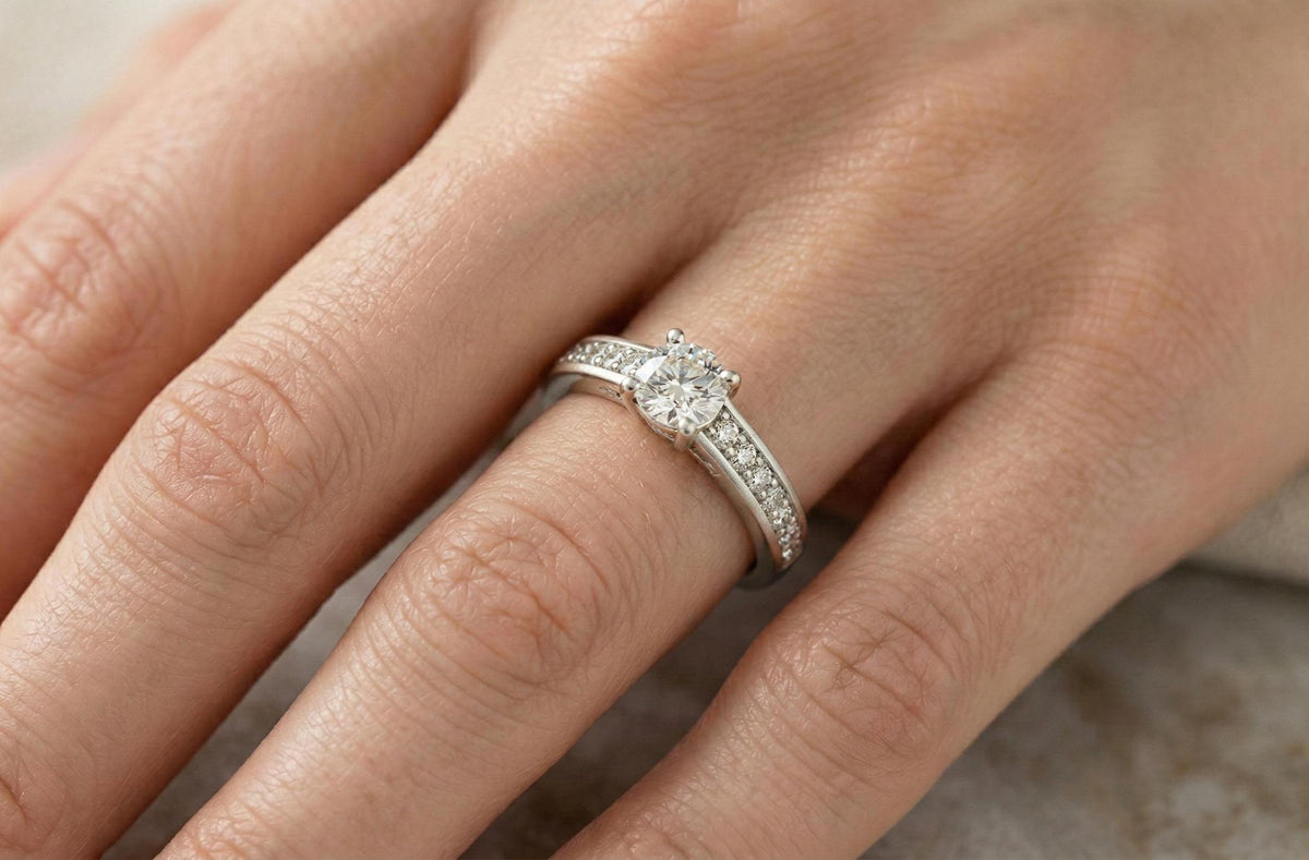 925 Sterling Silver Round Cut Diamond Engagement Ring, Classic Solitaire Promise Ring for Women, Luxury Bridal Wedding Ring, Gift for Her,