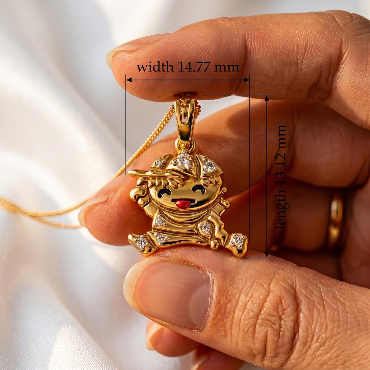 Whimsical Boy Pendant | Smiling Character, Sparkling Stones, 925Sterling Silver Charm