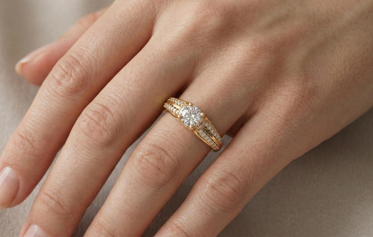 925 Sterling Silver Round Cut Diamond Engagement Ring for Women | Dainty Pave Band Promise Ring | Bridal Wedding Jewelry Gift For Her