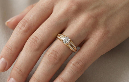 925 Sterling Silver Round Cut Diamond Engagement Ring for Women | Dainty Pave Band Promise Ring | Bridal Wedding Jewelry Gift For Her