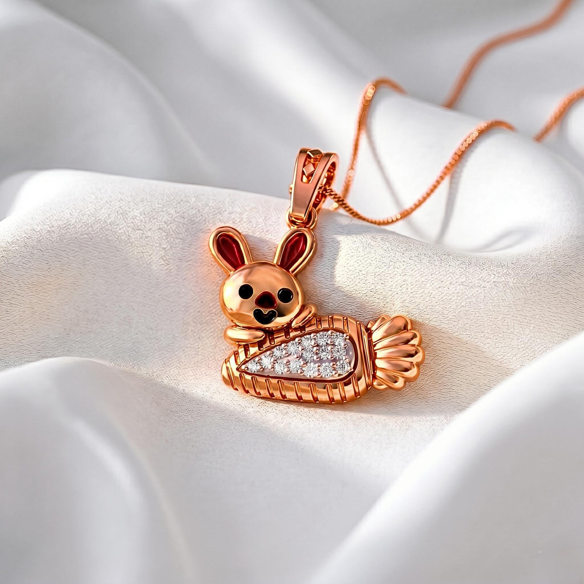 925 Sterling Silver Rabbit Charm | Nature Inspired Children's Jewelry | Cute Bunny & Carrot Pendant for Kids | Gift For kids/her.