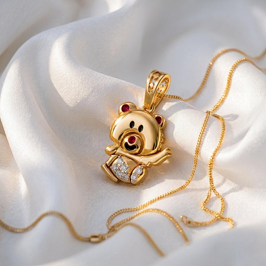 925 Sterling Silver Bear Charm | Nature Inspired Children's Jewelry Cute Waving Teddy Bear Pendant for Kids | Gift For Her/Kids.