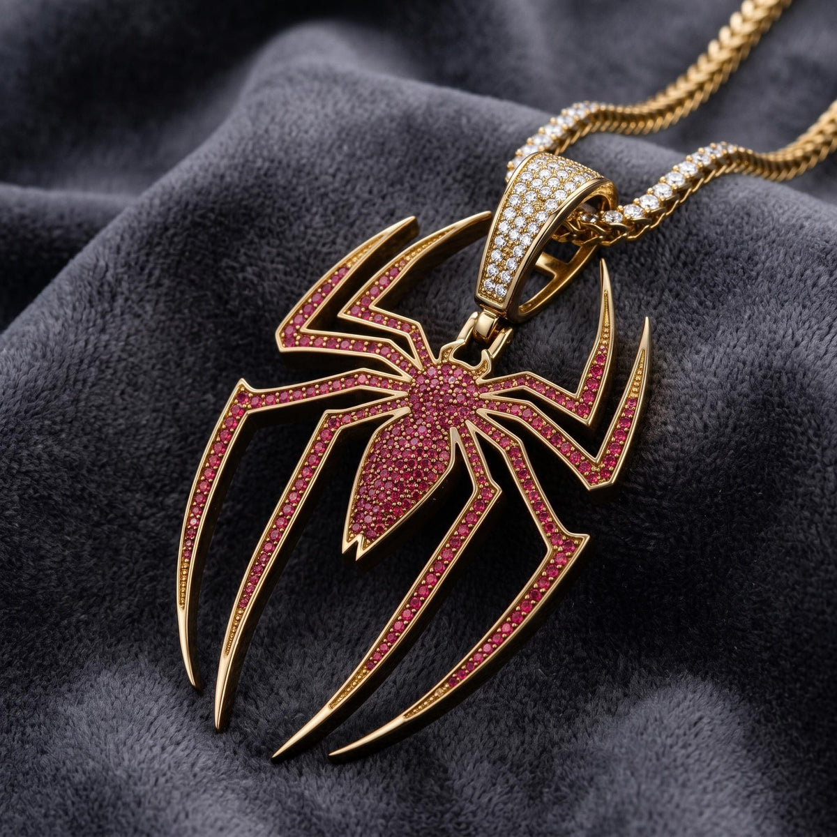 Rare Iced Out Spider Pendant in 925 Sterling Silver | Halloween Gift Superhero Jewelry  | Custom Spider Charm gift for her/him
