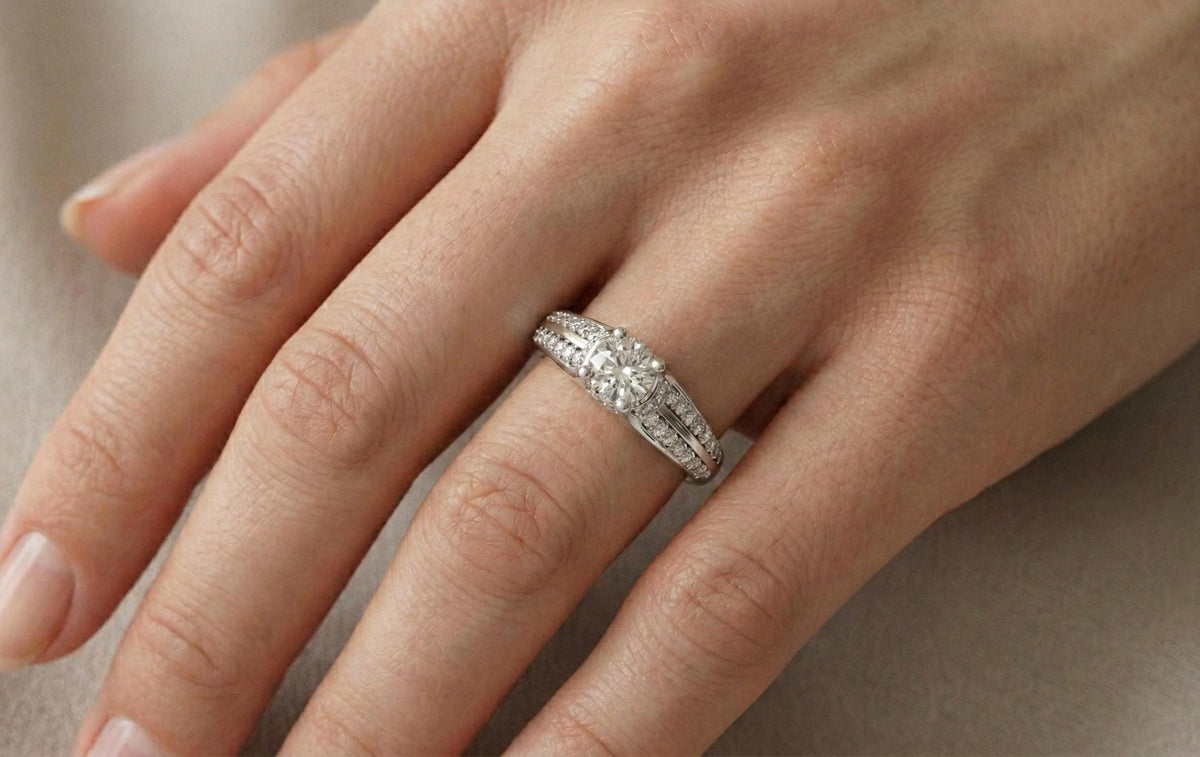925 Sterling Silver Round Cut Diamond Engagement Ring for Women | Dainty Pave Band Promise Ring | Bridal Wedding Jewelry Gift For Her