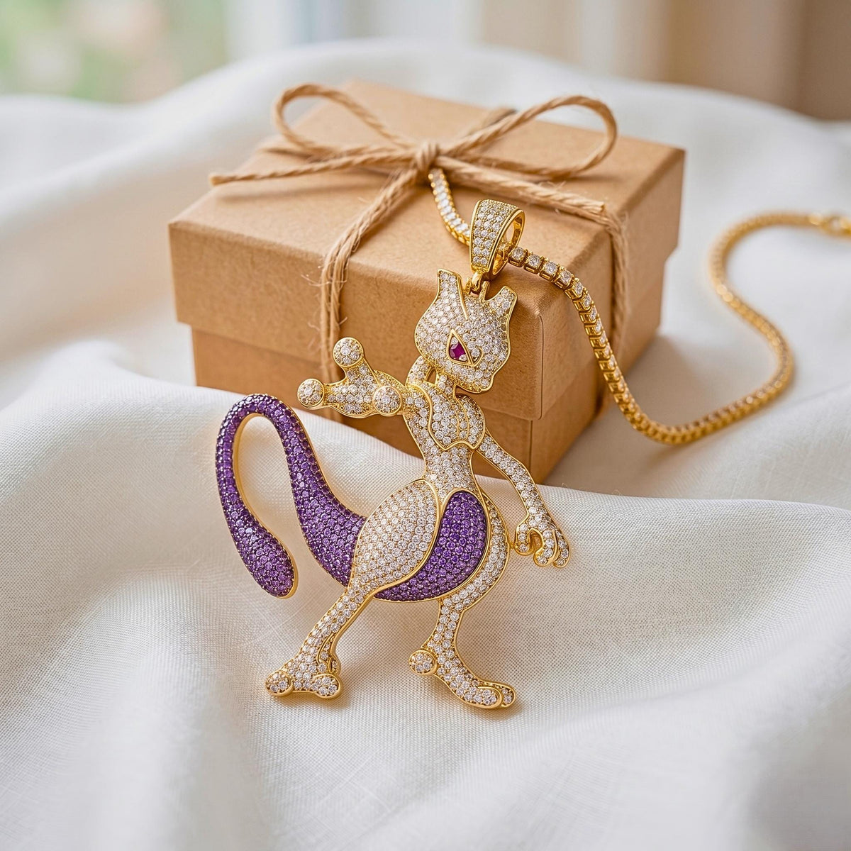 Rare Mewtwo Pendant 925 Sterling Silver Custom Pokemon Jewelry Geeky Gamer Gift Anime Necklace Charm Retrot Monster gift for him/yourself