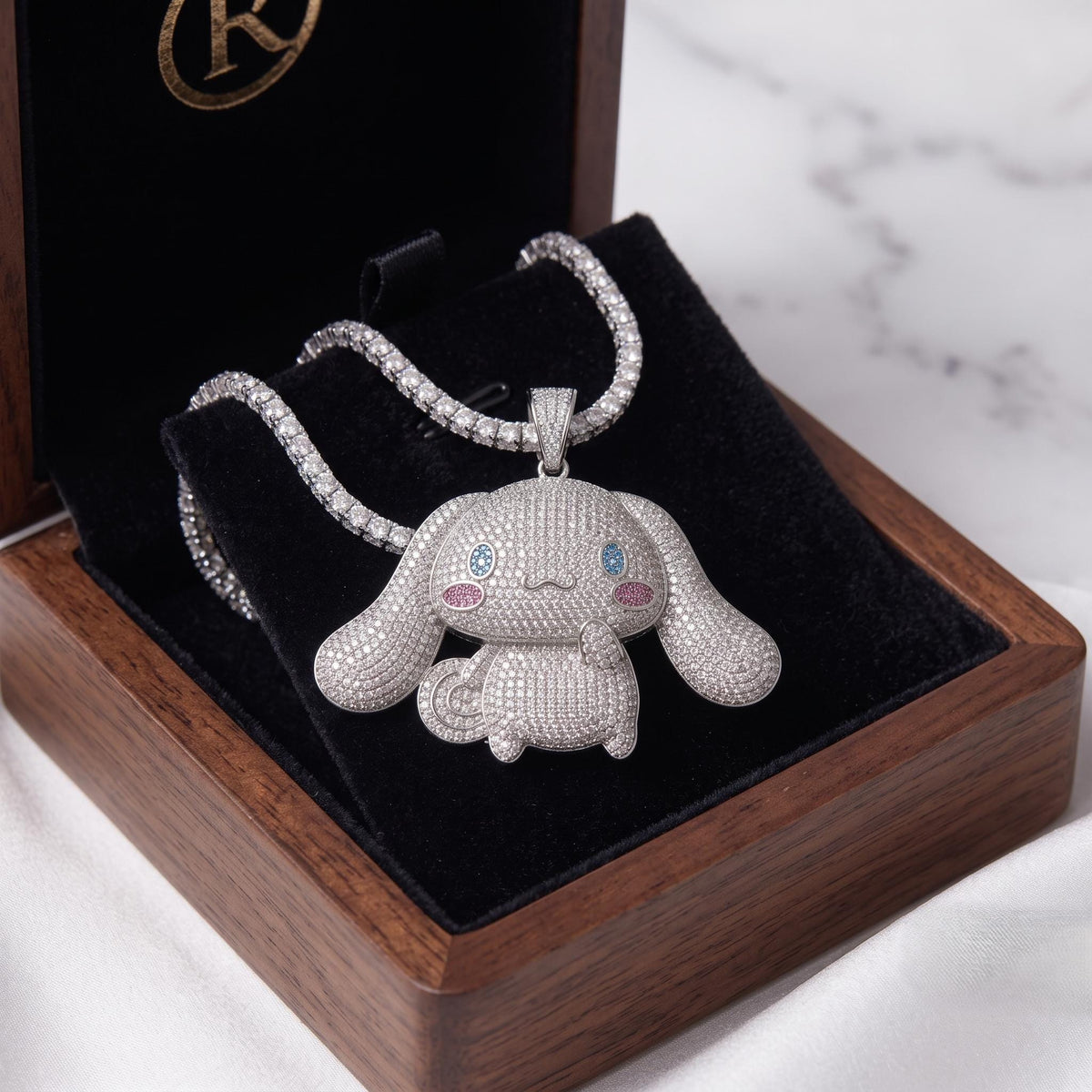 Rare Iced Out Cinnamoroll Pendant 925 Sterling Silver | Rare Kawaii Anime Charm | 14K  Gold Plated Hip Hop Jewelry | Gift for her/him