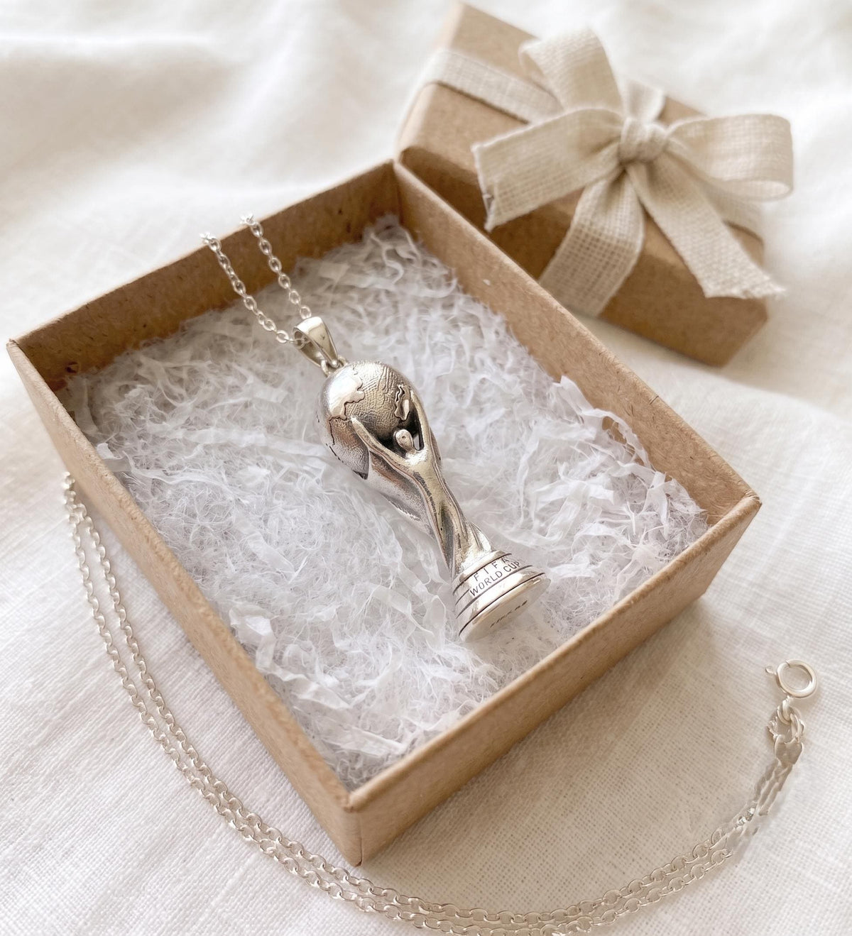 925 Sterling Silver Football Trophy Pendant | Soccer Champion Necklace | Sports Fan Jewelry | Yellow & Rose Gold Plated Gift for her/him