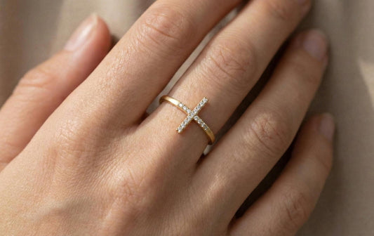 925 Sterling Silver Cross Ring, Diamond Cross Ring, Minimalist Christian Ring, Dainty Faith Jewelry, Gold Vermeil Cross Ring, Gift For Her