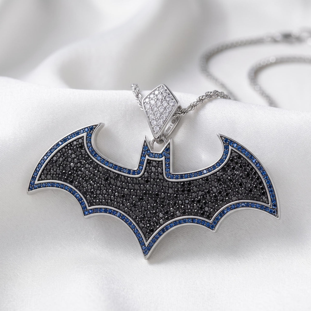 Iced Out Bat Pendant | 925 Sterling Silver Gold Plated Micro-Pave Hip Hop Jewelry