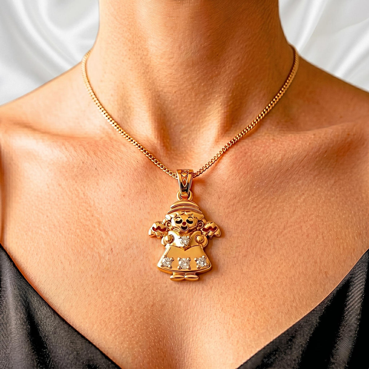 Guardian Angel Pendant for Kids | Whimsical Fairy Charm, Sparkling Stones, 925 Sterling Silver