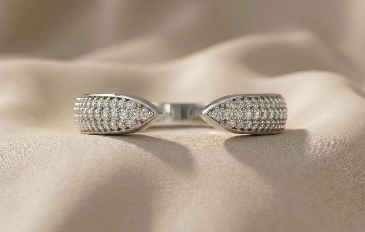 925 Sterling Silver Ring, Minimalist Handmade Silver Jewellery, Pave Diamond Ring , Women Fine Jewellery, Trendy Fine Jewelry, Luxury Band