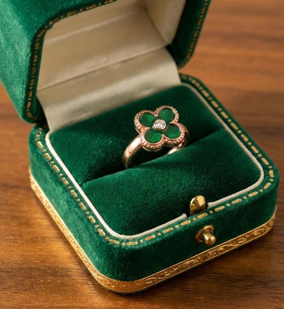 Gold Plated Sterling Silver Shamrock Ring | St Patrick's Day Jewelry