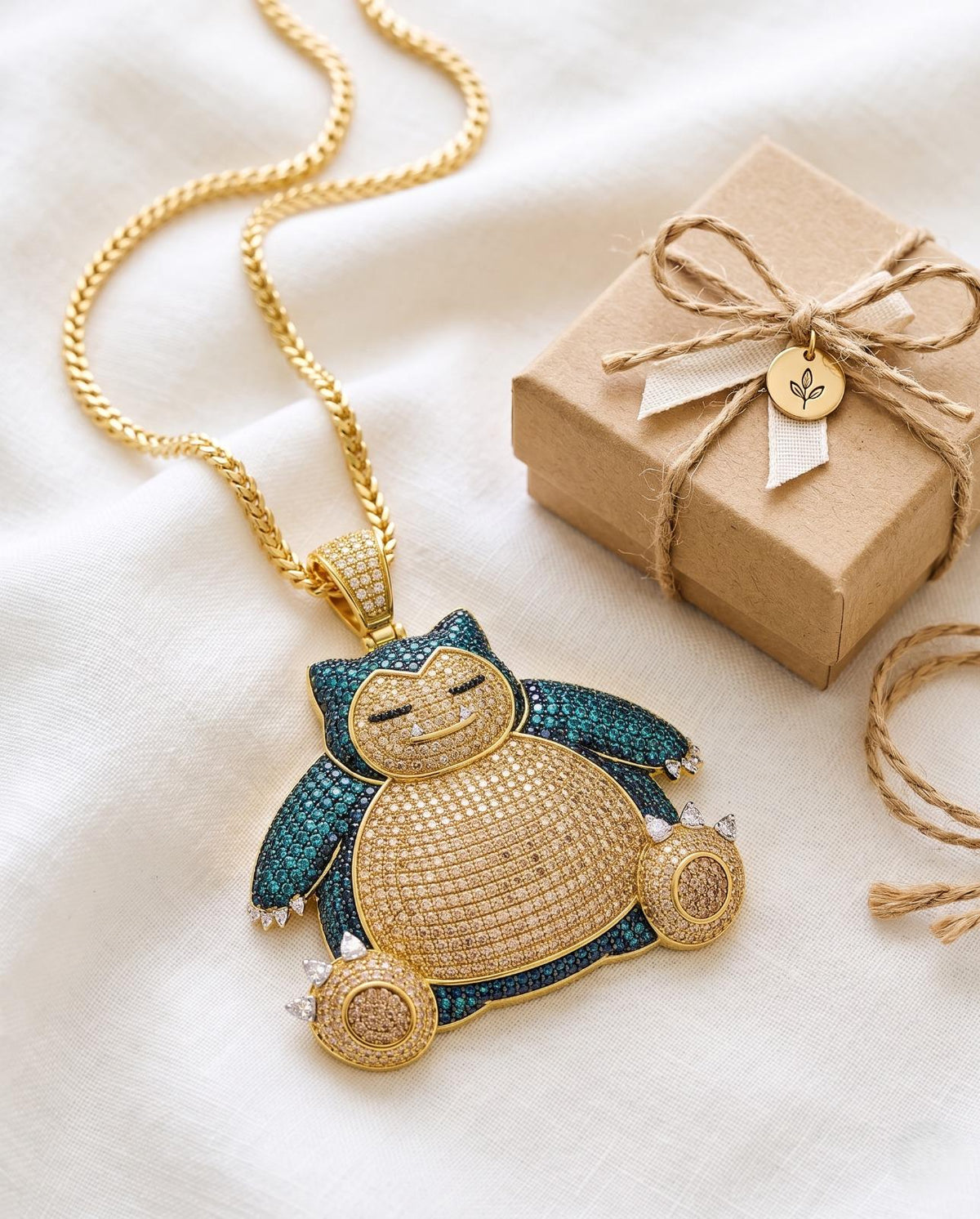 Rare Iced Out Snorlax Pokémon Pendant 925 Sterling Silver | Anime Necklace gamers gift for her/him