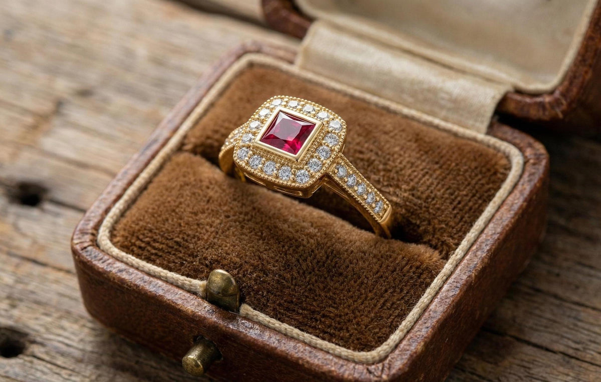 925 Sterling Silver Princess, Vintage Halo Diamond Ring, Art Deco Engagement Ring, 14K Solid Gold Ring, Gift for Her,