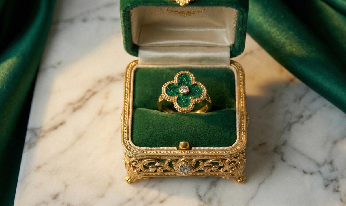 Gold Plated Sterling Silver Shamrock Ring | St Patrick's Day Jewelry