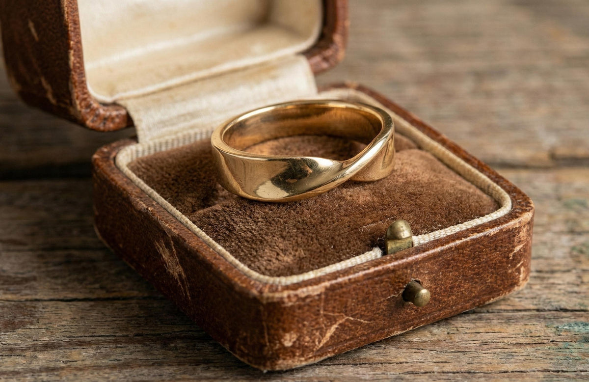 Gold Infinity Twist Ring | Wide Mobius Wedding Band | Chunky Crossover Statement Ring | Modern Minimalist Eternity Ring | Thick Gold Band