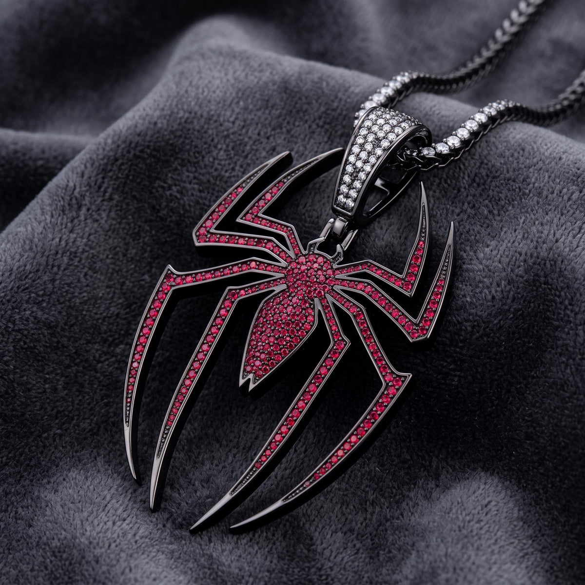 Rare Iced Out Spider Pendant in 925 Sterling Silver | Halloween Gift Superhero Jewelry  | Custom Spider Charm gift for her/him