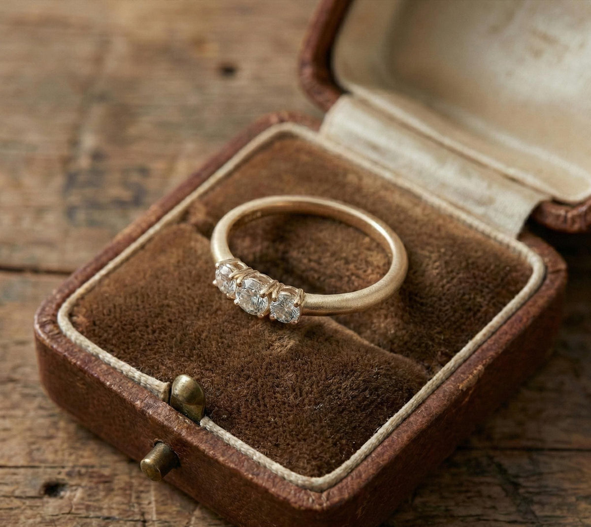 925 Sterling Silver Three Stone Ring, Round Cut Diamond Ring, Gold Plated Engagement Ring, Minimalist Handmade Jewellery, Gift for Her
