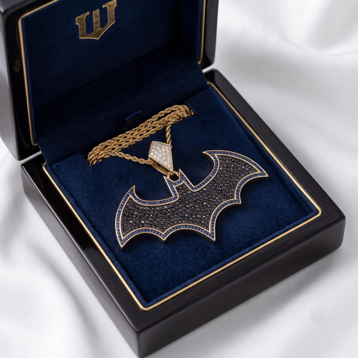 Iced Out Bat Pendant | 925 Sterling Silver Gold Plated Micro-Pave Hip Hop Jewelry