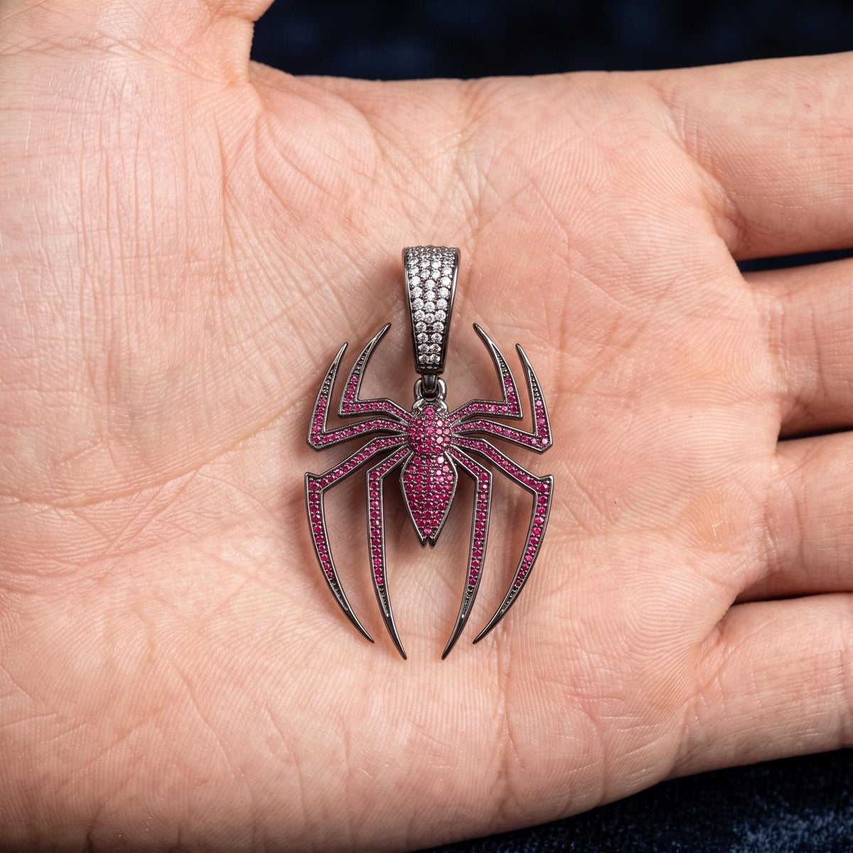 Rare Iced Out Spider Pendant in 925 Sterling Silver | Halloween Gift Superhero Jewelry  | Custom Spider Charm gift for her/him