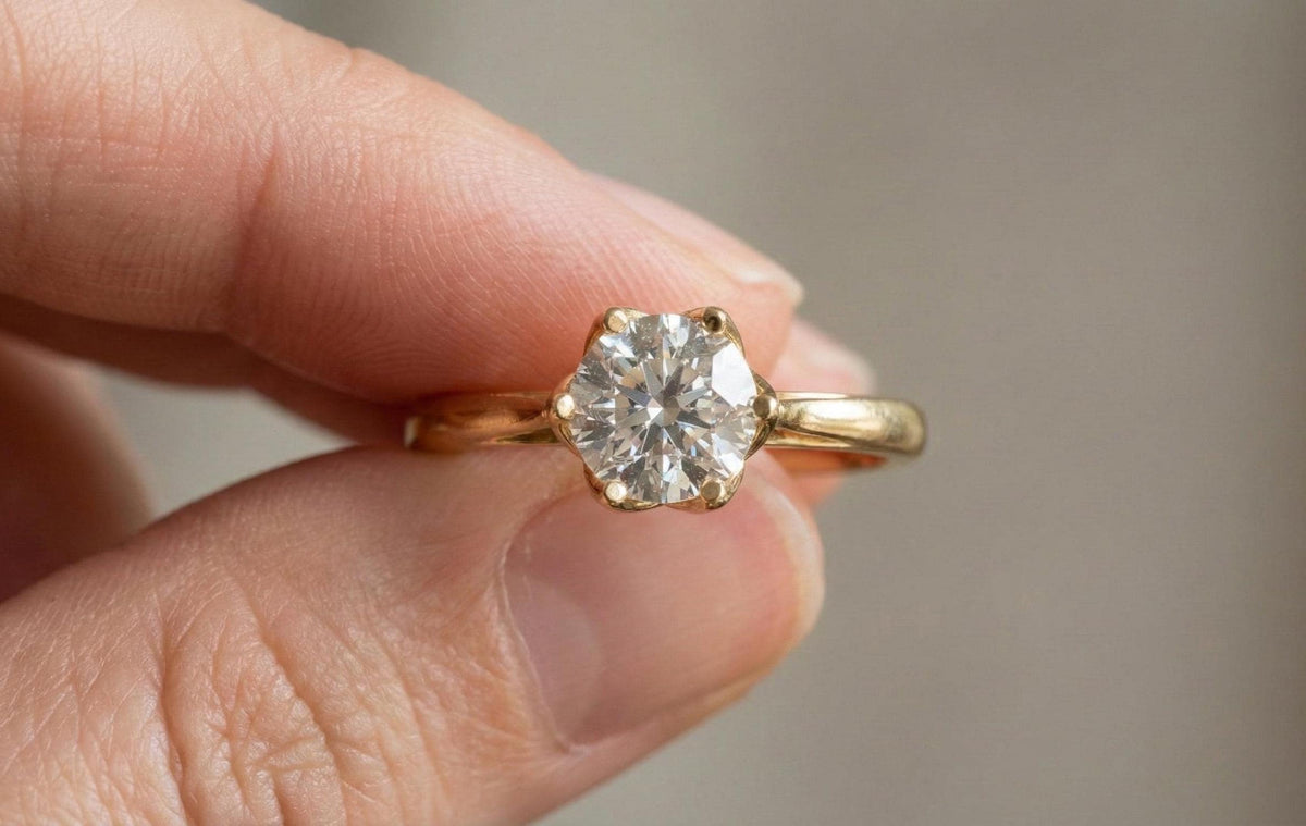 925 Sterling Silver Solitaire Engagement Ring for Women, Round Cut Diamond Ring, Minimalist Bridal Ring, Promise Ring Gift for Her