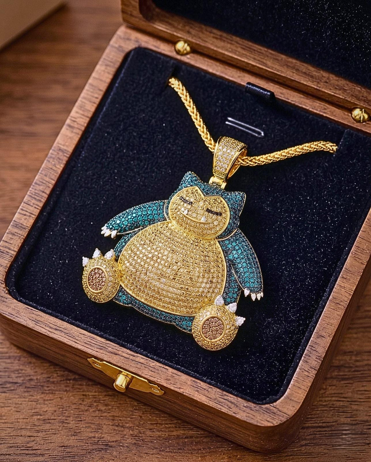 Rare Iced Out Snorlax Pokémon Pendant 925 Sterling Silver | Anime Necklace gamers gift for her/him