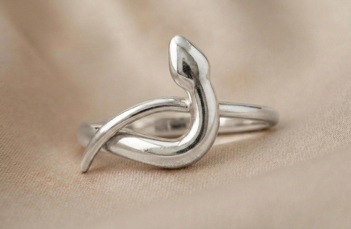 Sterling Silver Snake Ring – Minimalist Serpent Wrap, Adjustable Unisex Jewelry