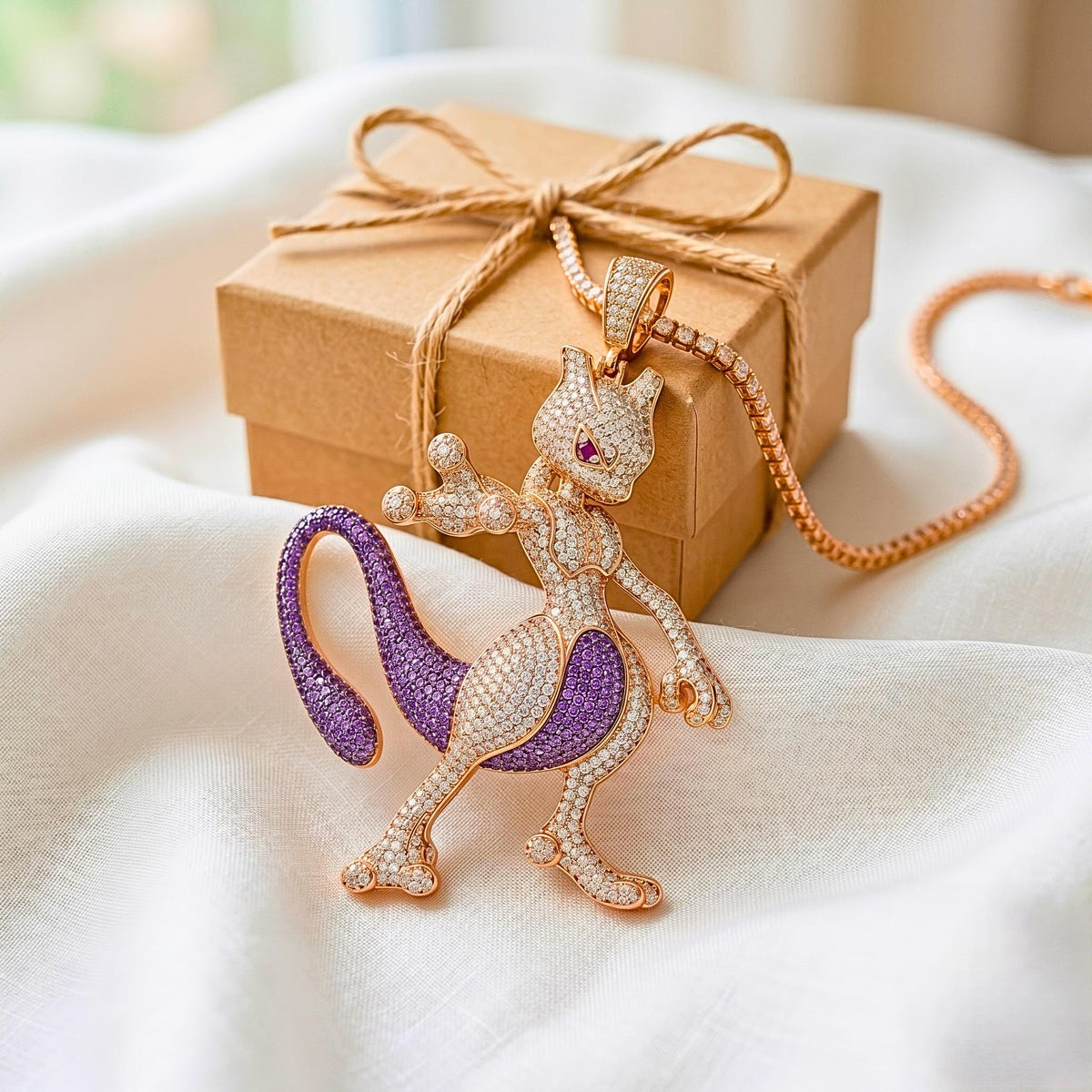 Rare Mewtwo Pendant 925 Sterling Silver Custom Pokemon Jewelry Geeky Gamer Gift Anime Necklace Charm Retrot Monster gift for him/yourself