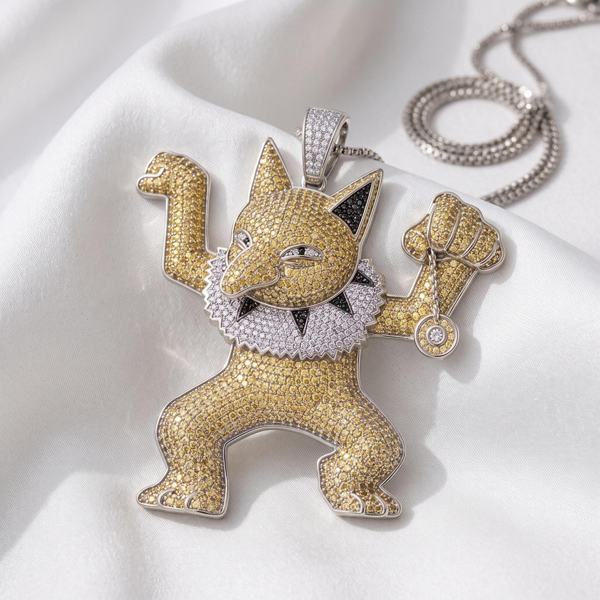 Rare Iced Out Hypno Pokémon Pendant 925 Sterling Silver • Custom Anime Psychic Jewelry • Halloween Hip Hop Charm • Gamer Gift for him/her