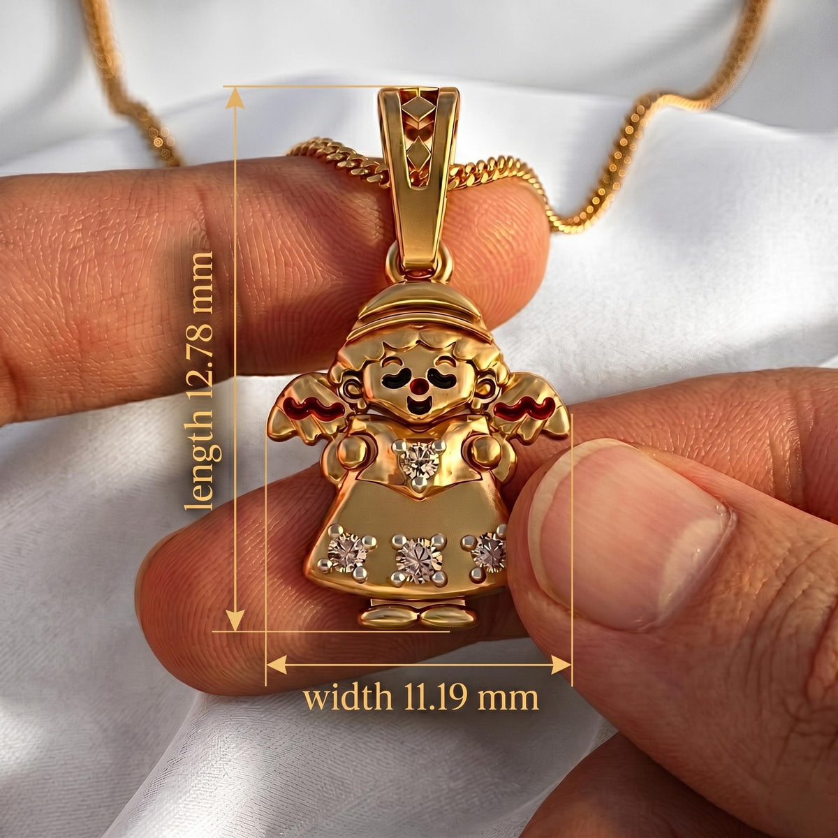Guardian Angel Pendant for Kids | Whimsical Fairy Charm, Sparkling Stones, 925 Sterling Silver