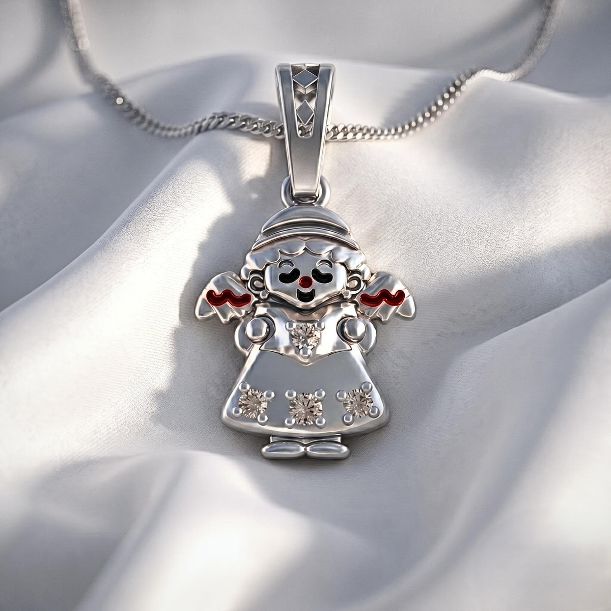 Guardian Angel Pendant for Kids | Whimsical Fairy Charm, Sparkling Stones, 925 Sterling Silver