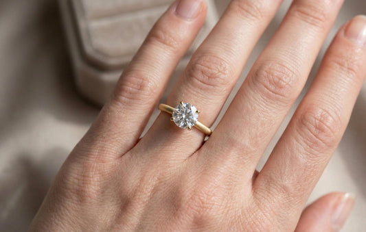 925 Sterling Silver Round Cut Solitaire Engagement Ring, Minimalist Diamond Style Ring, Classic Promise Ring for Women,